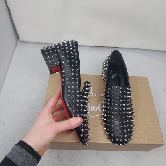 Christian Louboutin Shoes - CHRISTIAN LOUBOUTIN WOMENS Black Spikeasy Stud Spike Leather Pump